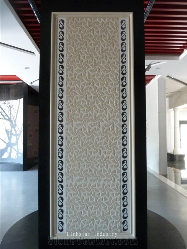 3d Sculptural Modular Stone Cladding Panels, White Marble Building & Walling