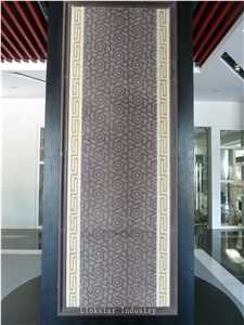 Natural 3d Sculptural Stone Wall Cladding Tile, Pink Granite Wall