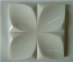 Natural Stone 3d Crystal White Internal Mosaic Wall Panels