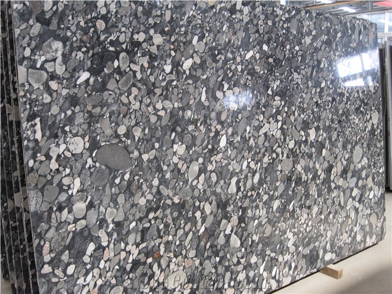 Black Mosaic Granite Slabs,Black Marinace