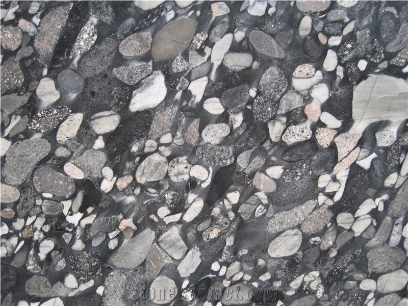 Black Mosaic Granite Slabs,Black Marinace