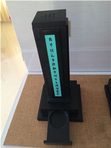 Zhengxin Incense Pedestal 2, Diamond Black Granite Artifacts & Handcrafts