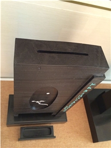 Zhengxin Incense Pedestal 4, Diamond Black Granite Artifacts & Handcrafts