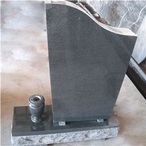 China Impala Padang Dark Grey G654 Polished Granite Black Tombstone & Monuments, Custom Engraved Headstone Gravestone with Rose, Cross, Single Double Design Cemetery Stone, Manufacturer Factory