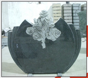 China Impala Padang Dark Grey G654 Polished Granite Black Tombstone & Monuments, Custom Engraved Headstone Gravestone with Rose, Cross, Single Double Design Cemetery Stone, Manufacturer Factory