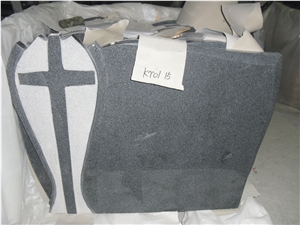 China Impala Padang Dark Grey G654 Polished Granite Black Tombstone & Monuments, Custom Engraved Headstone Gravestone with Rose, Cross, Single Double Design Cemetery Stone, Manufacturer Factory