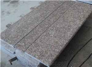 Chinese Popular Cheap G687 Peach Blossom Red Pink Color Granite Polished Steps, Stairs Treads Risers Threshold with Bullnose/Round Edge, Natural Building Stone Interior Decoration Quarry Owner Factory