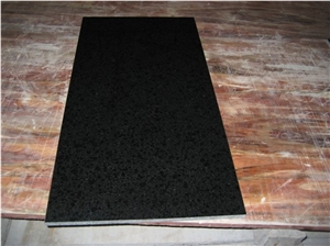 Popular Cheap China G684 Absolute Nero Black Granite Polished Kitchen Countertop with Round/Bullnose Edge Profile, Desk Bar Bench Worktops, Factory High Quality with Competitive Prices, Natural Stone