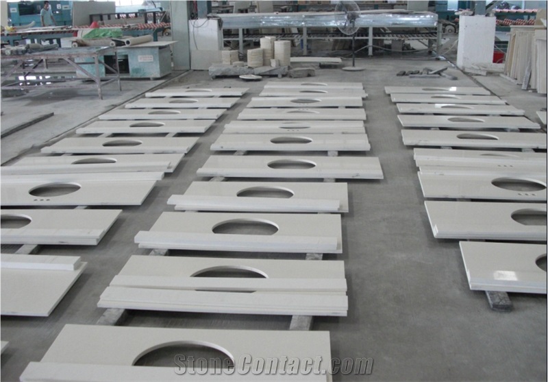 White Quartz Stone Vanity Top