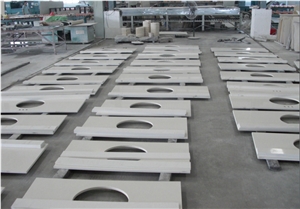 White Quartz Stone Vanity Top
