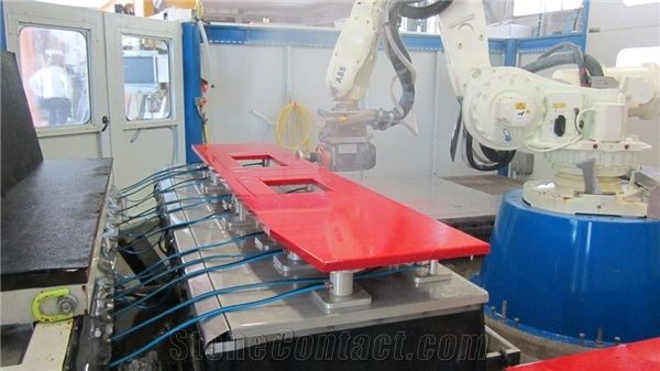 Lapisystem Top-  Countertop Cutting, Profiling machine: cnc center + bridge saw + lifting system