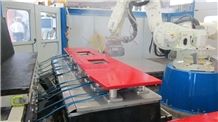 Lapisystem Top-  Countertop Cutting, Profiling machine: cnc center + bridge saw + lifting system