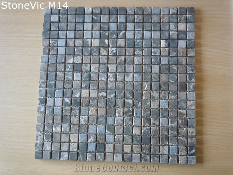 Dark Emperador Marble Mosaic Tile