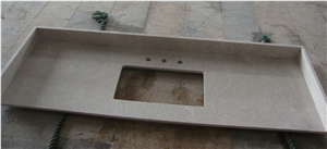 Granite Vanity Top with Wood Base, Pearl White Granite Bathroom Top
