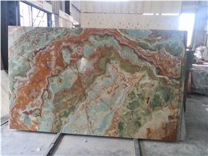 Tranluscent Green Onyx Slabs, Multicolor Green Onyx Slabs & Tiles