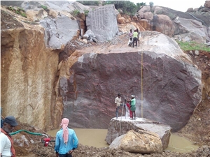 India Red Granite, Red Granite Block