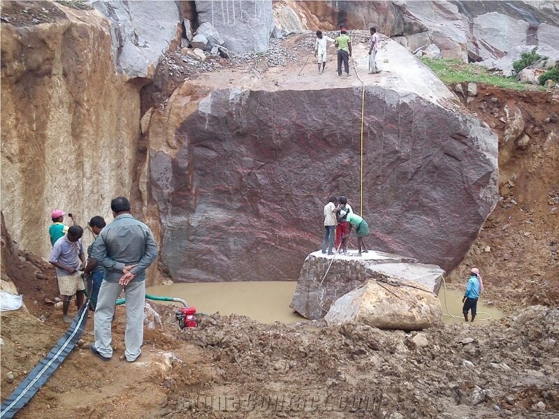 India Red Granite, Red Granite Block