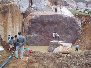 India Red Granite, Red Granite Block