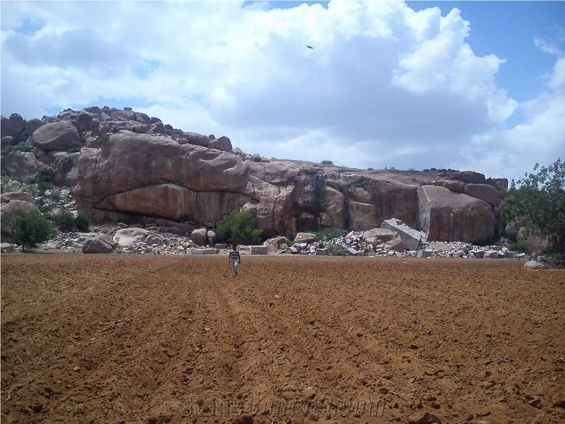 India Red Granite, Red Granite Block
