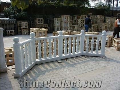 White Marble Baluster Railing