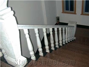 White Marble Baluster Railing