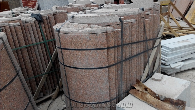 Column Pillar,Hollow Round Roman Column, G386-8 Red Granite Roman Columns