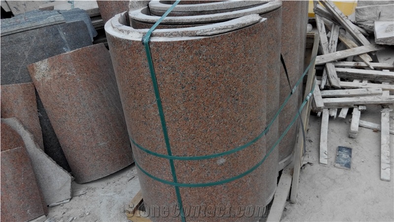 Column Pillar,Hollow Round Roman Column, G386-8 Red Granite Roman Columns