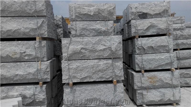 Grey Granite Block Wall Stone, G341 Grey Granite Mushroom Stone