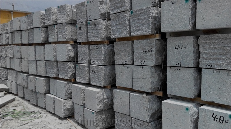 Grey Granite Block Wall Stone, G341 Grey Granite Mushroom Stone