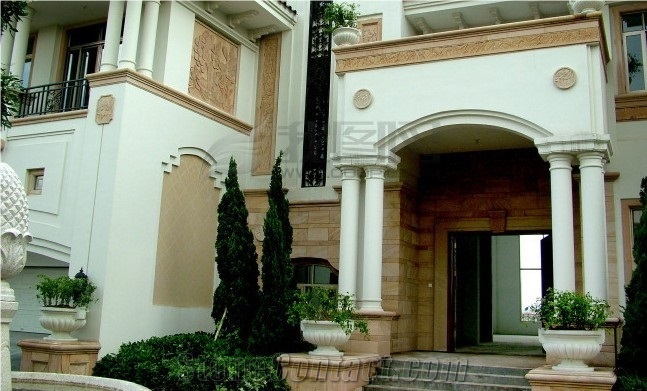 China Yellow Sandstone Wall Tiles Projects