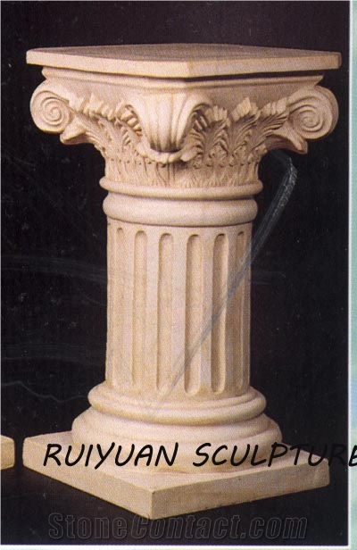 Column Pillar Building Material, Hy Beige Limestone Columns