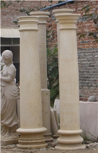 Column Pillar Building Material, Hy Brown Limestone Columns