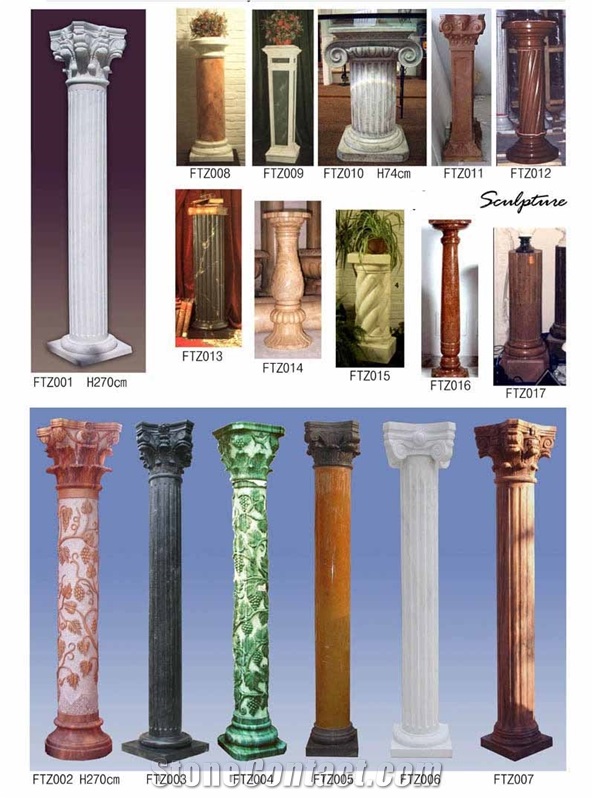 Column Pillar Building Material, Sx Beige Marble Columns