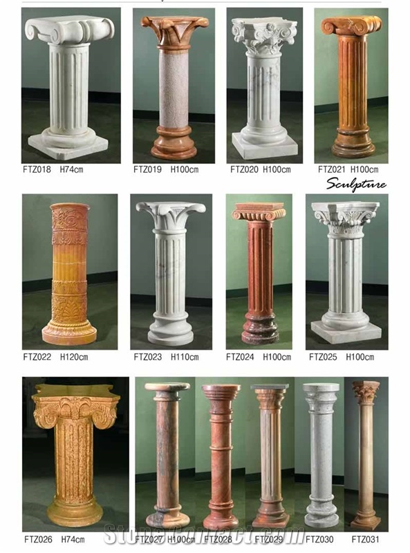Column Pillar Building Material, Sx Beige Marble Columns