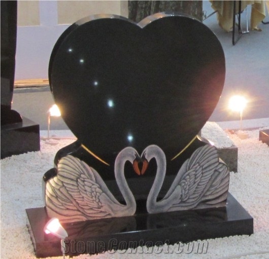 Shanxi Black Granite Heart Monuments,Tombstones