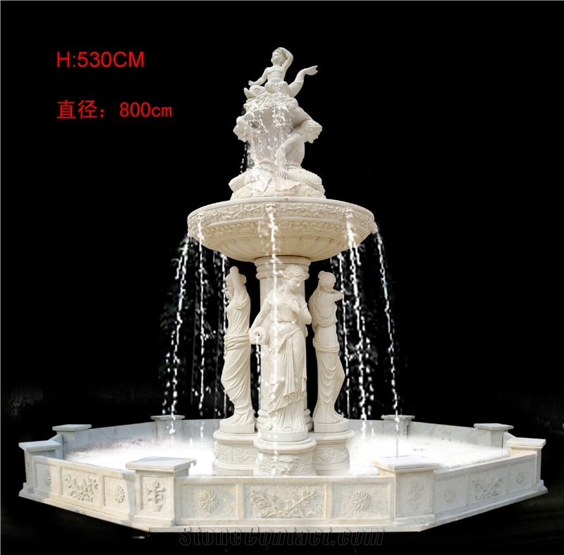 White Marble Rolling Sphere Fountains