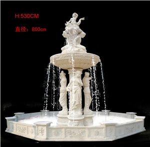 White Marble Rolling Sphere Fountains