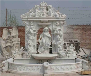 White Marble Rolling Sphere Fountains