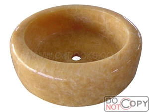 China Honey Onyx Art Sink,Yellow Onyx Round Sink,Round Bathroom Washing Basin
