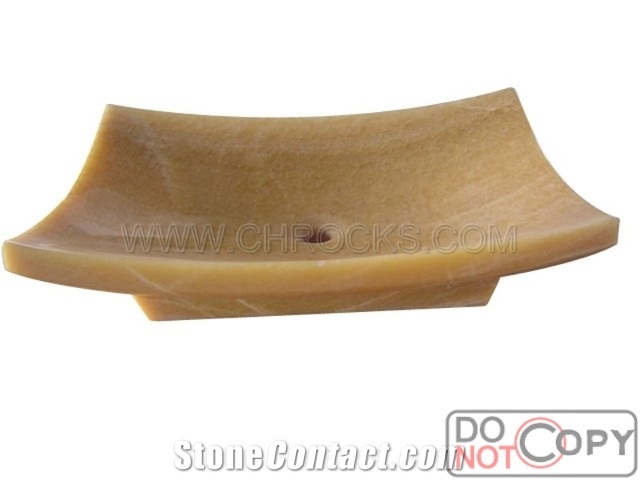 China Honey Onyx Art Sink,Yellow Onyx Round Sink,Round Bathroom Washing Basin