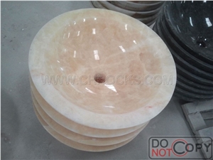 China Honey Onyx Wash Basin,China Yellow Onyx Sinks,Yellow Onyx Round Bathroom Sink
