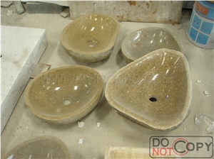 China Yellow River Sink,China Yellow River Pebble Stone Sinks,Random Rock River Stone Basin