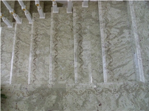 Verde Royal Stairs,White Granite Steps