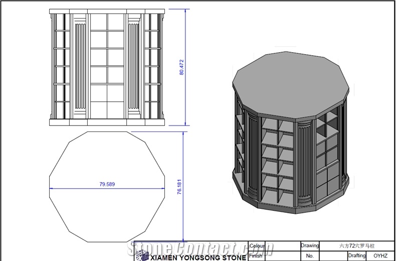 Supply 76 Niche Hexagon Roman Pillar Cremation Columbarium