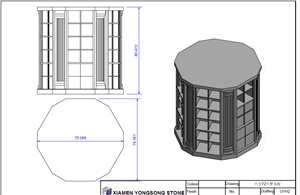 Supply 76 Niche Hexagon Roman Pillar Cremation Columbarium