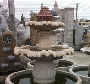 Dw Lacy Small Grainte Fountain, Yellow Granite Fountains