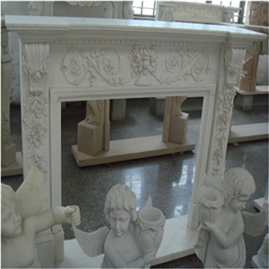 Dw Solid Stone Marble Fireplace, White Marble Fireplaces
