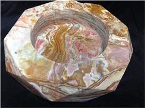 Green Onyx Hectagon Shaped Cigar Ashtray, Green Onyx Home Decor