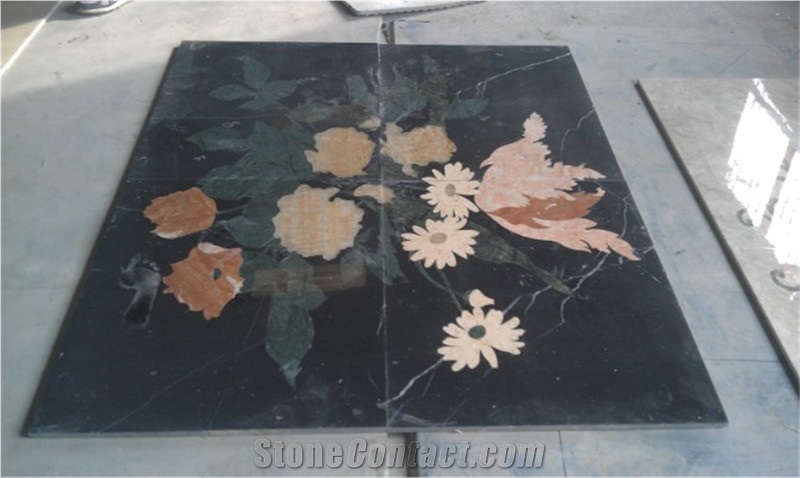 Marble Masaic, Black Marble Medallion