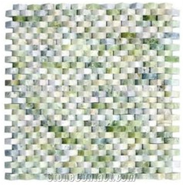 Nature Wood Vein Stone Mosaic, Green Marble Mosaic